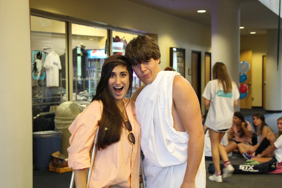 Two students interpret the Greek theme differently.