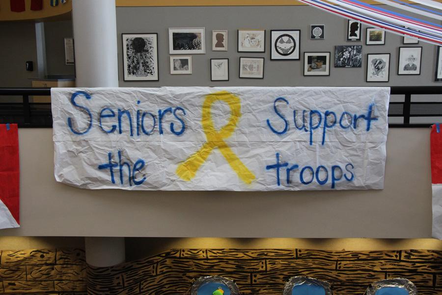 The Senior class shows their support for the troops.