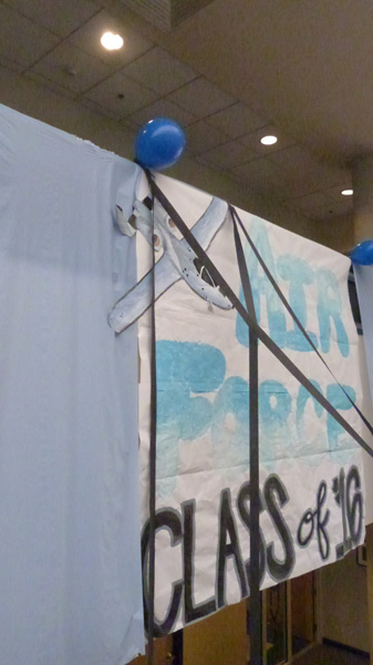 The Sophomore class, as the U.S. Air Force, decorated halls with toy planes.