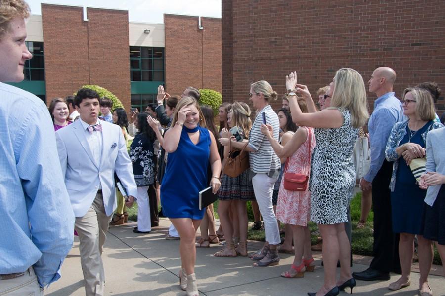The seniors paraded around the Christ Church campus on Wednesday following the senior chapel (Roe Willcox/Staff Photo).