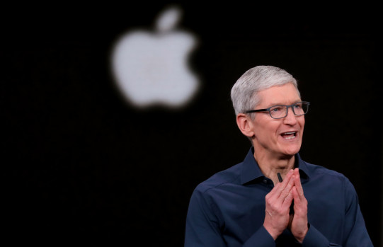 Tim Cook opens the Apples annual product launch, Wednesday, Sept. 12, 2018, at company headquarters in Cupertino, Calif. (Karl Mondon/Bay Area News Group)