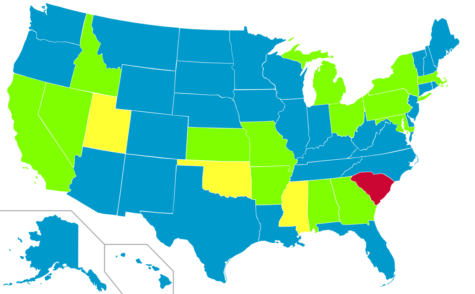 Map of firing squad use in the US