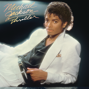 Michael Jackson in the cover art of "Thriller"